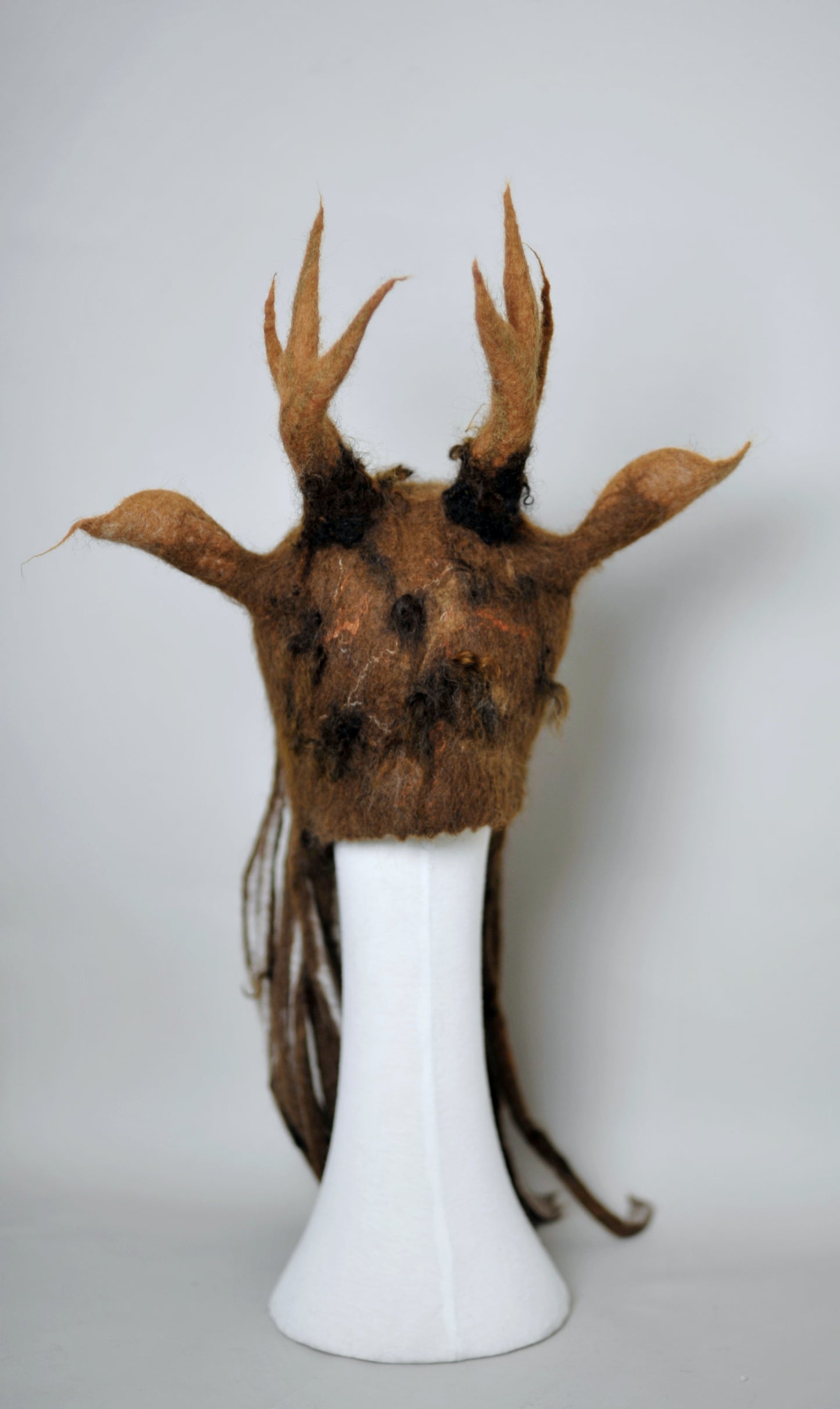 Alpaca&Merino Wool Deer Antler Hat with Dreads