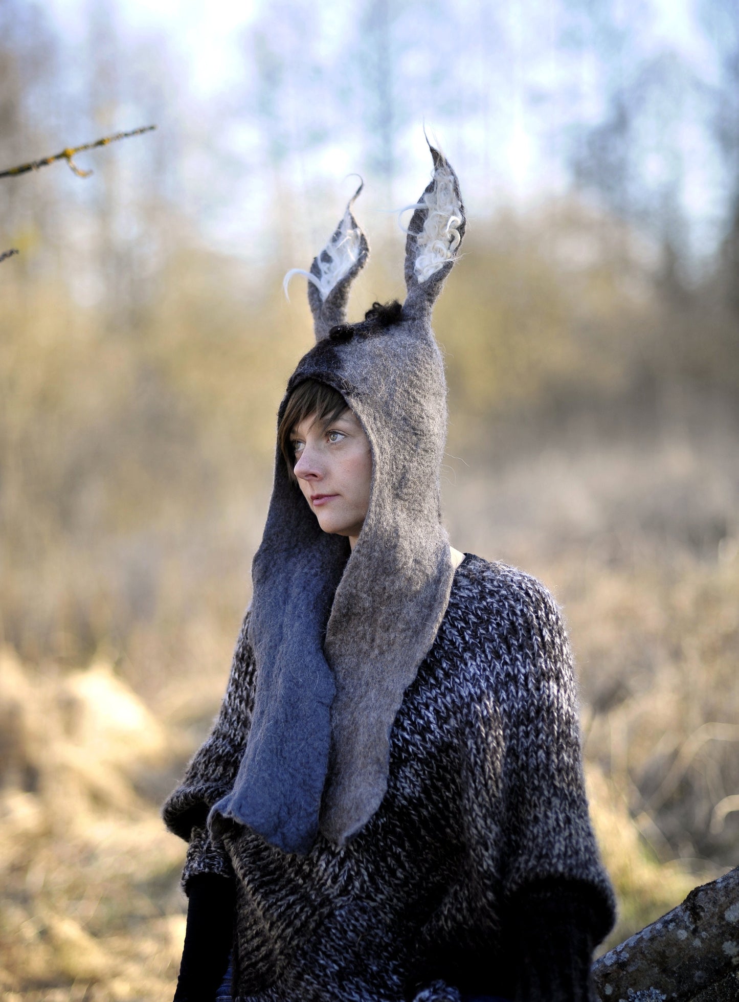 felted wool donkey costume hat
