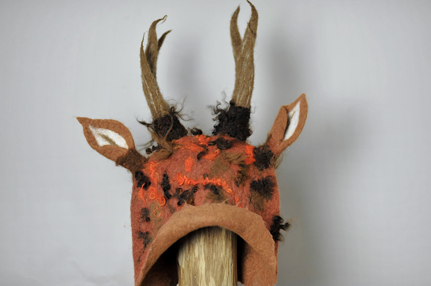 Brown Rusty Orange Deer Antler Headdress