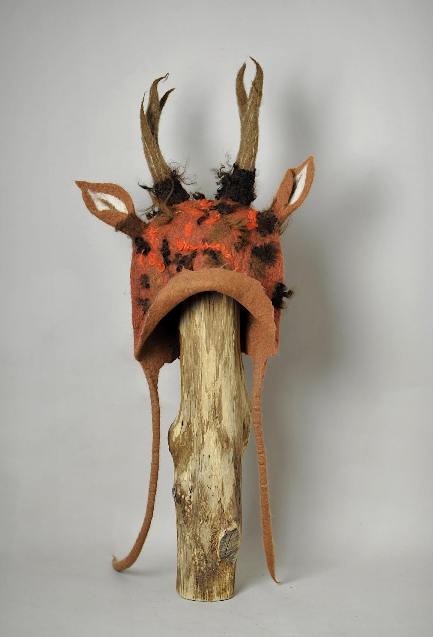 Brown Rusty Orange Deer Antler Headdress
