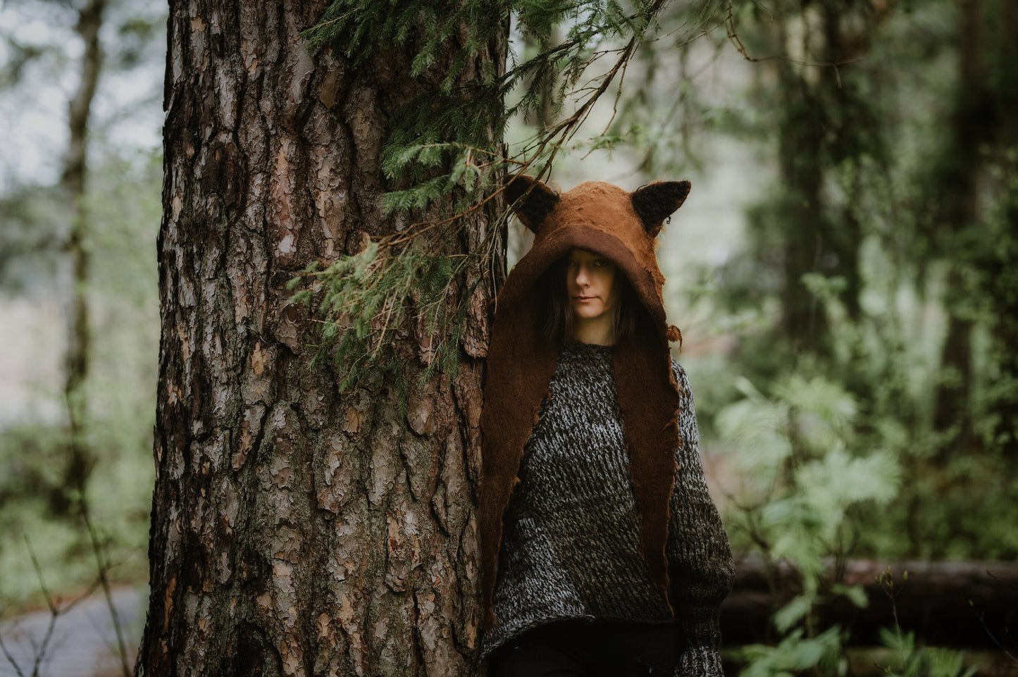 Merino & Alpaca Wool Wolf Hood