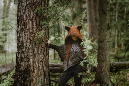 Merino & Alpaca Wool Wolf Hood
