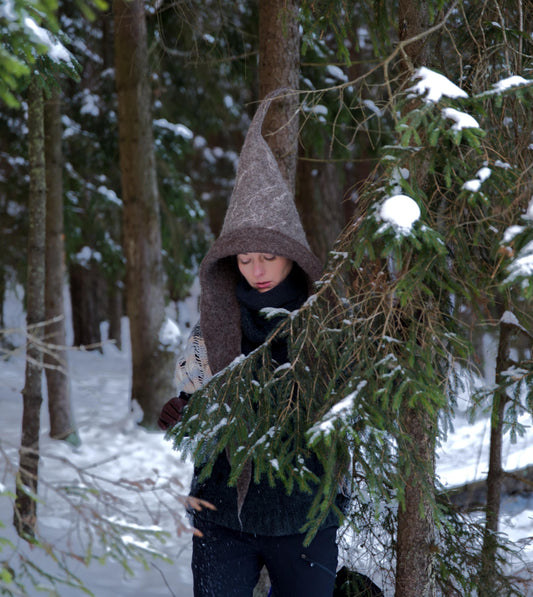 Brown Gray Druid Hat