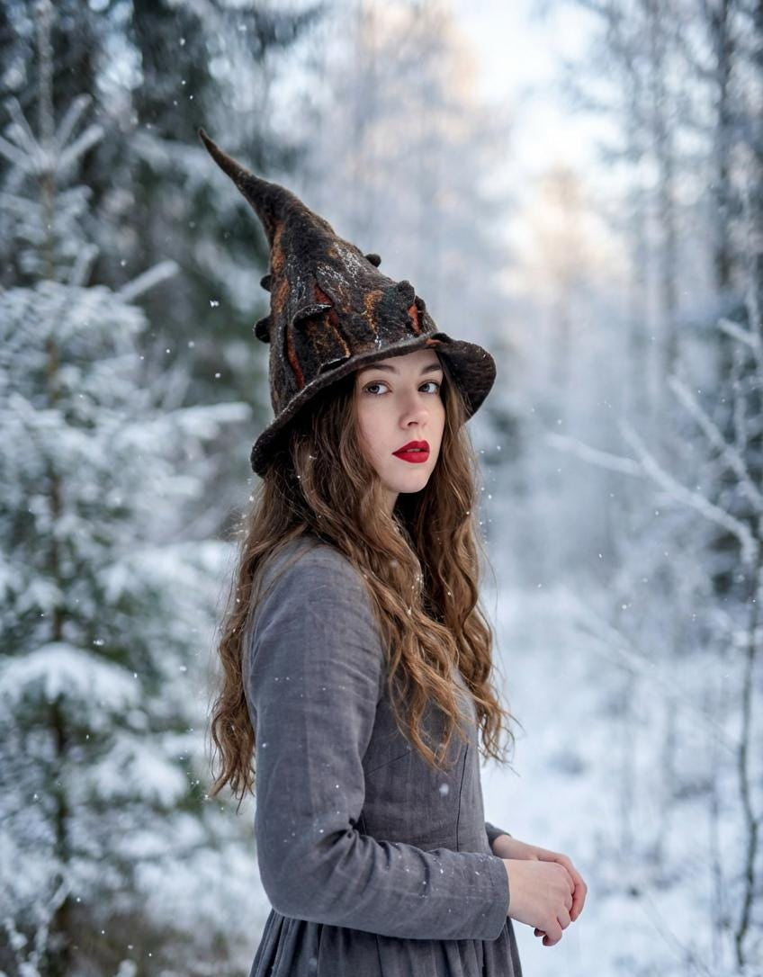 Forest Witch Hat with Mushrooms